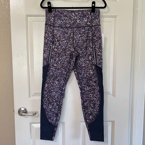 Fabletics Leggings size Medium Ranier Printed Mesh Tights